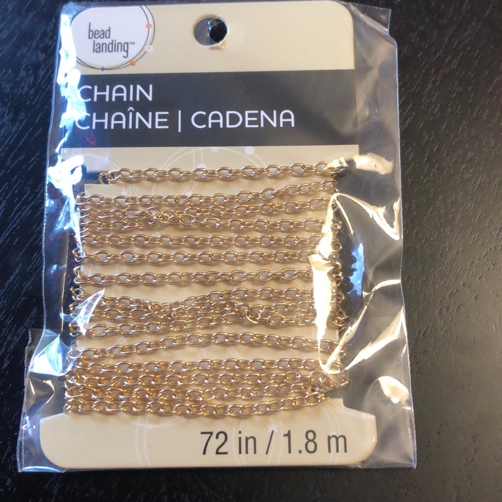 Bead landing gold tone chain